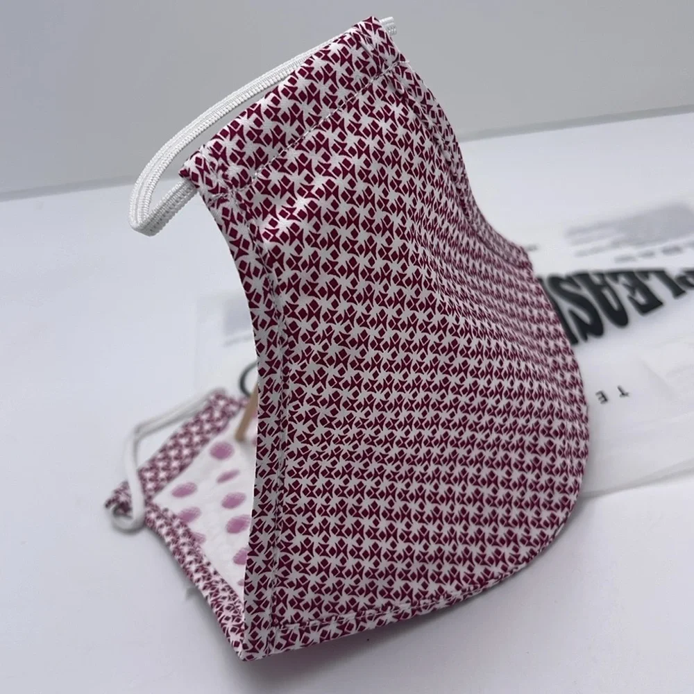 Red and White Patterned Face Mask TED BAKER LONDON Reversible Reusable NWT